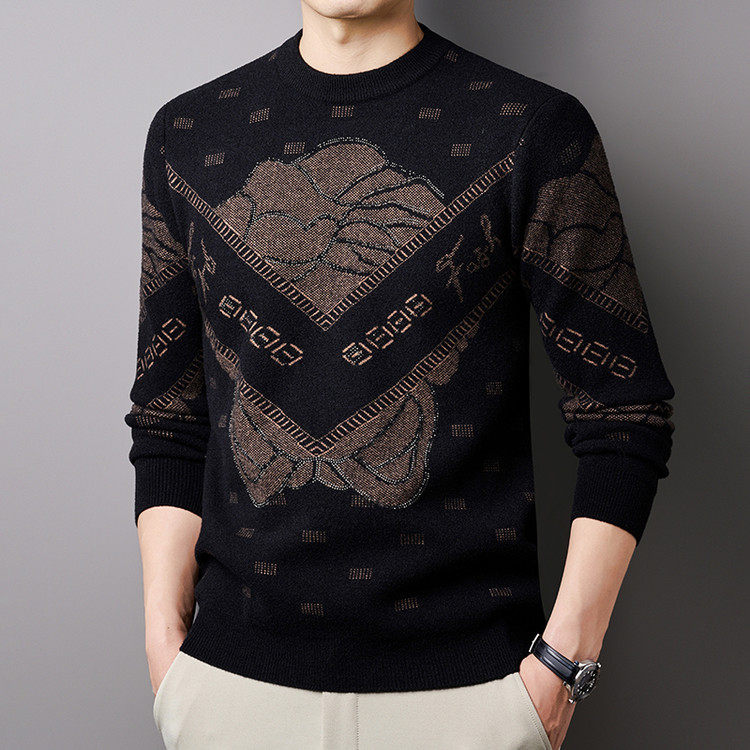 圆领青春活力风套头青年针织衫毛衣男士加厚打底衫长袖上衣内搭