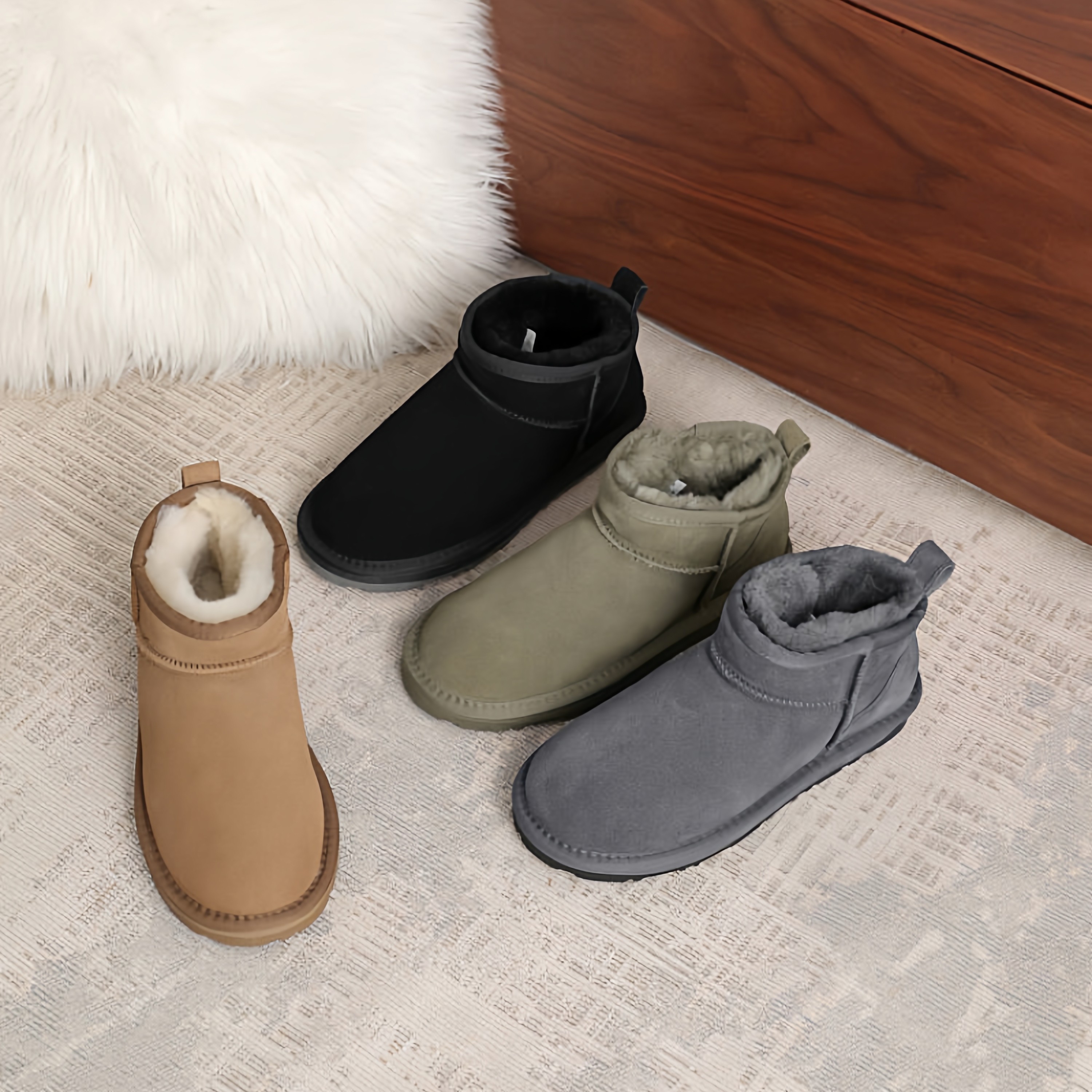 澳洲EVERAU雪地靴男女迷你超短筒羊皮毛一体棉靴靴防滑橡胶底3125,女鞋,时尚雪地靴,淘宝优惠券,粉丝福利购,淘宝优惠卷