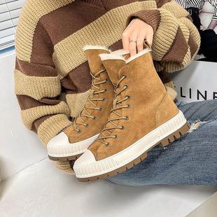 澳洲TASMAN 羊皮毛一体马丁靴6614 AUS雪地靴秋冬加绒羊毛女鞋