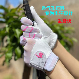 高尔夫球手套女士左右双手夏季进口超纤布透气防滑耐磨薄魔术golf