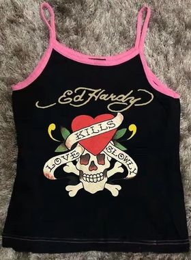 MoKie外贸跨境女式T恤复古图形印花修身哥特上衣夏季街头朋克T恤