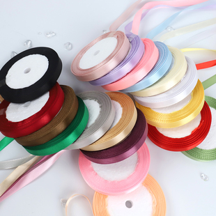1cm加密彩色丝带缎带手工礼物蝴蝶结蛋糕包装diy礼物彩带细丝带