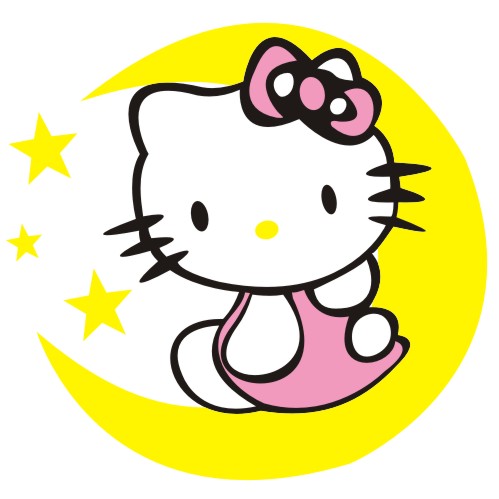 可爱猫咪 月亮湾 美梦成真卡通车贴 个性汽车贴纸 反光车贴