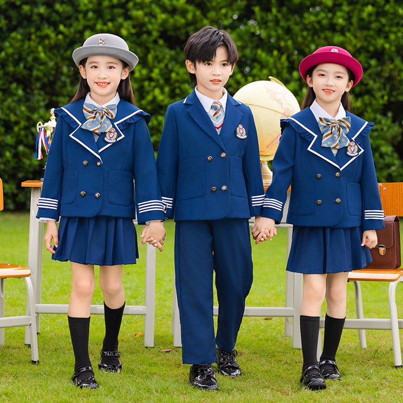 幼儿园园服春秋装英伦学院风西装男女儿童班服韩版小学生校服套装