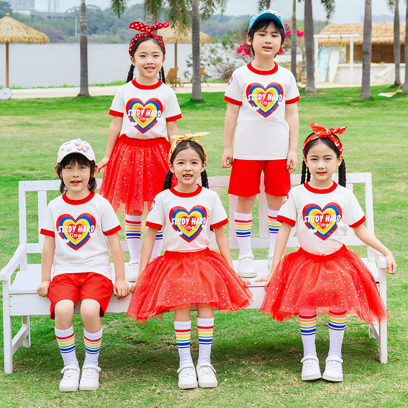 幼儿园六一表演服装舞蹈小孩一年级夏季运动会小学生啦啦队演出服
