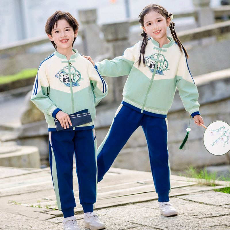中国风小学生校服幼儿园园服唐装古装儿童合唱朗诵表演服国学班服