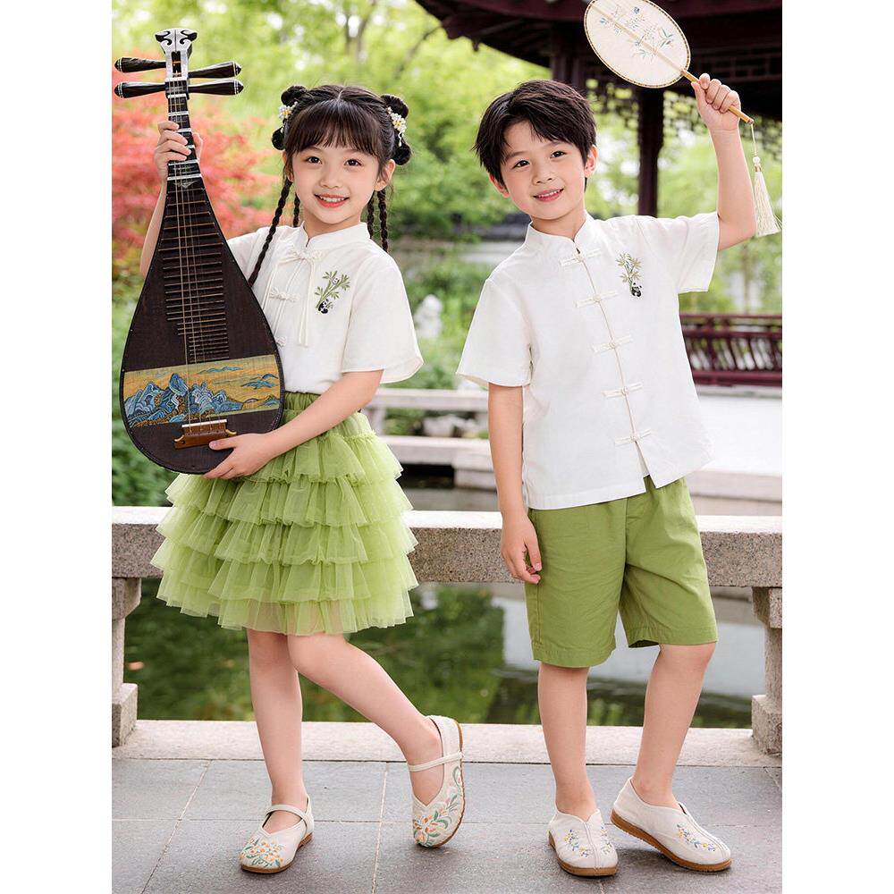 夏季国风短袖小学生校服套装
