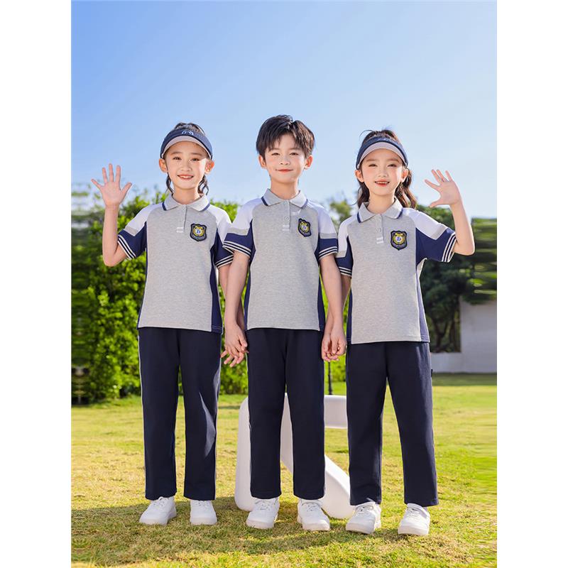 中小学生班服夏季纯棉短袖英伦学院风老师工作服长裤幼儿园园服潮