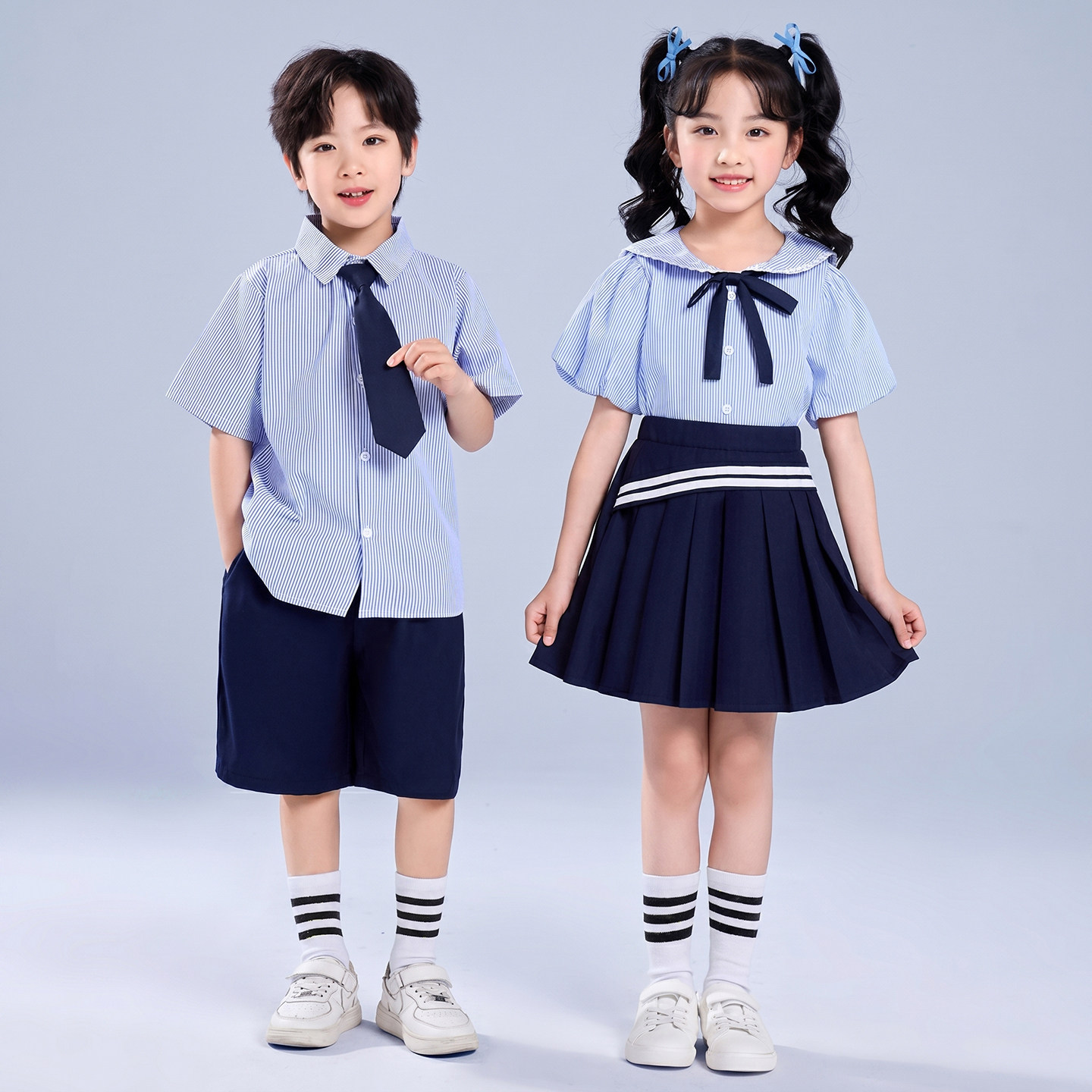 儿童演出服套装男女童夏季学院风合唱服幼儿园服表演服小学生班服