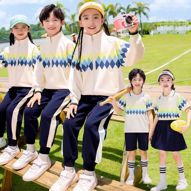 班服小学生校服春秋装三件套夏季套装年级运动会幼儿园园服春秋装