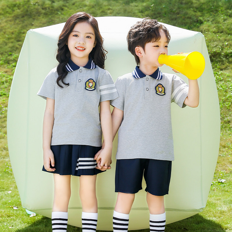 幼儿园园服夏季纯棉短袖运动服班服套装小学生校服大班毕业照服装
