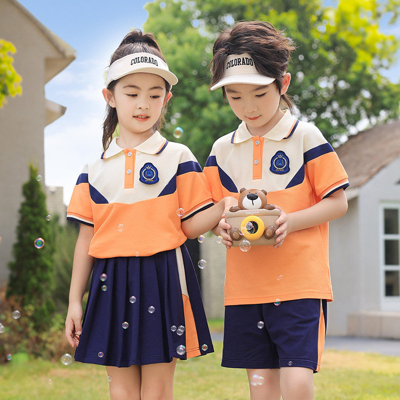 小学生校服夏装儿童运动服套装幼儿园园服毕业服装一年级短袖班服