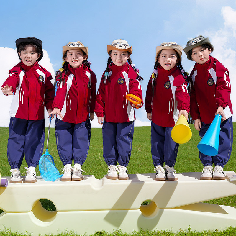 小学生校服儿童运动会班服冲锋衣三件套幼儿园园服加厚秋冬装套装