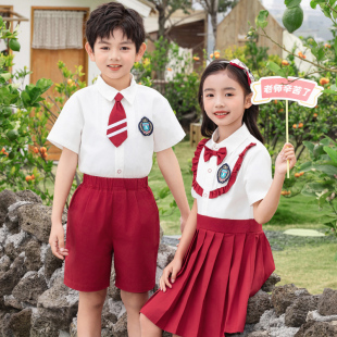 夏装 小学生英伦风班服夏季 幼儿园园服毕业照短袖 新款 儿童校服 套装
