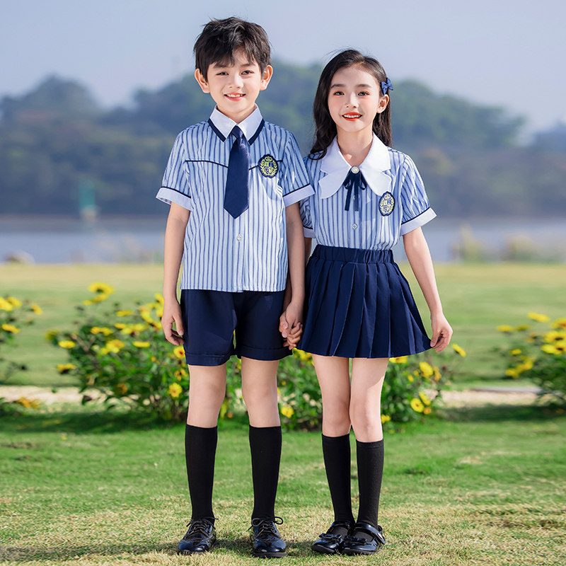 小学生校服套装一年级儿童订制夏季短袖班服英伦学院风幼儿园园服
