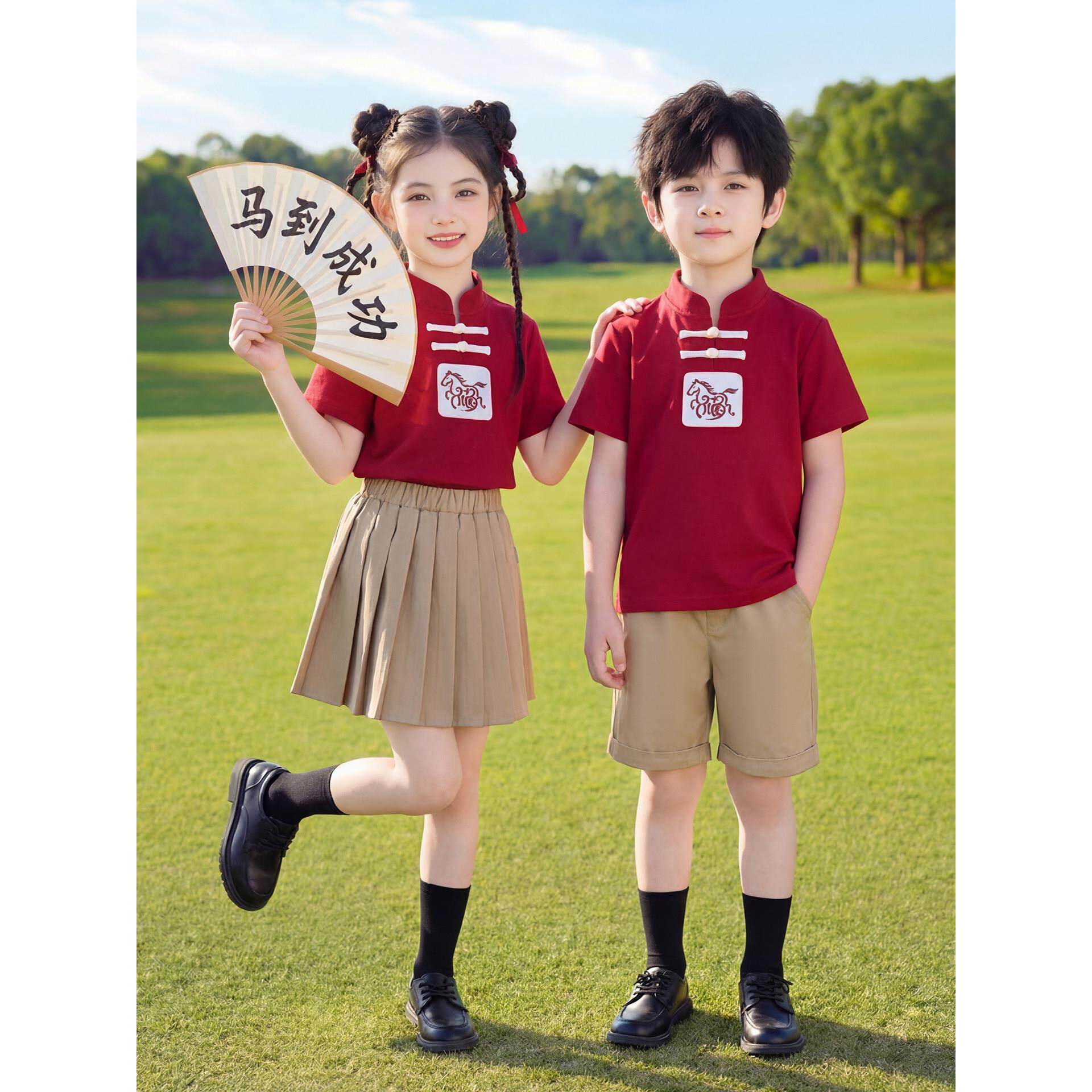 夏季儿童校服园服毕业照演出服
