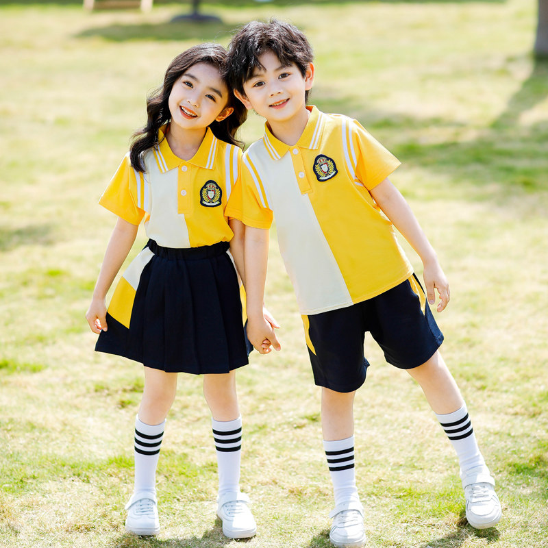 小学生校服夏装运动会儿童班服套装夏季幼儿园园服夏天大班毕业服