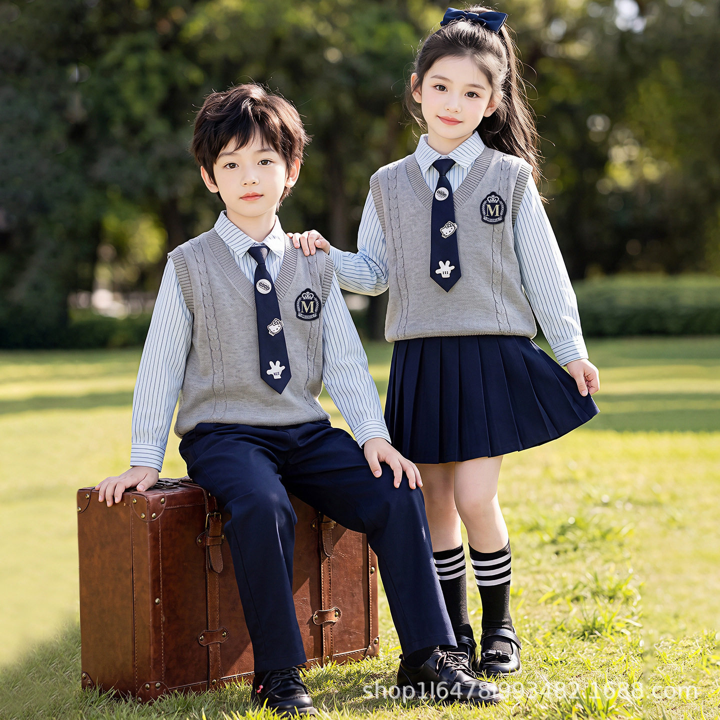 小学生班服英伦风套装春秋款幼儿园园服合唱儿童演出服一年级校服