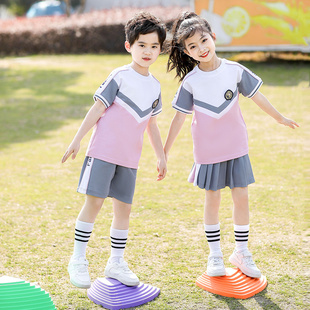 夏季 儿童班服套装 初中小学生校服英伦学院风运动会幼儿园园服夏天