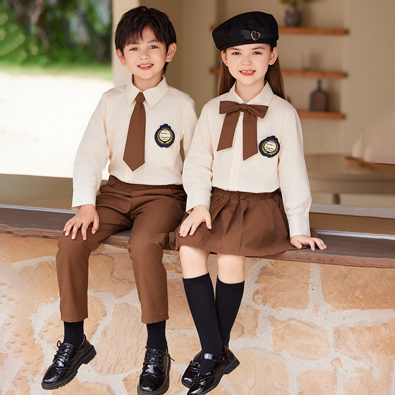 春秋男女童长袖衬衫套装英伦风学校演出服学生校服班服幼儿园园服