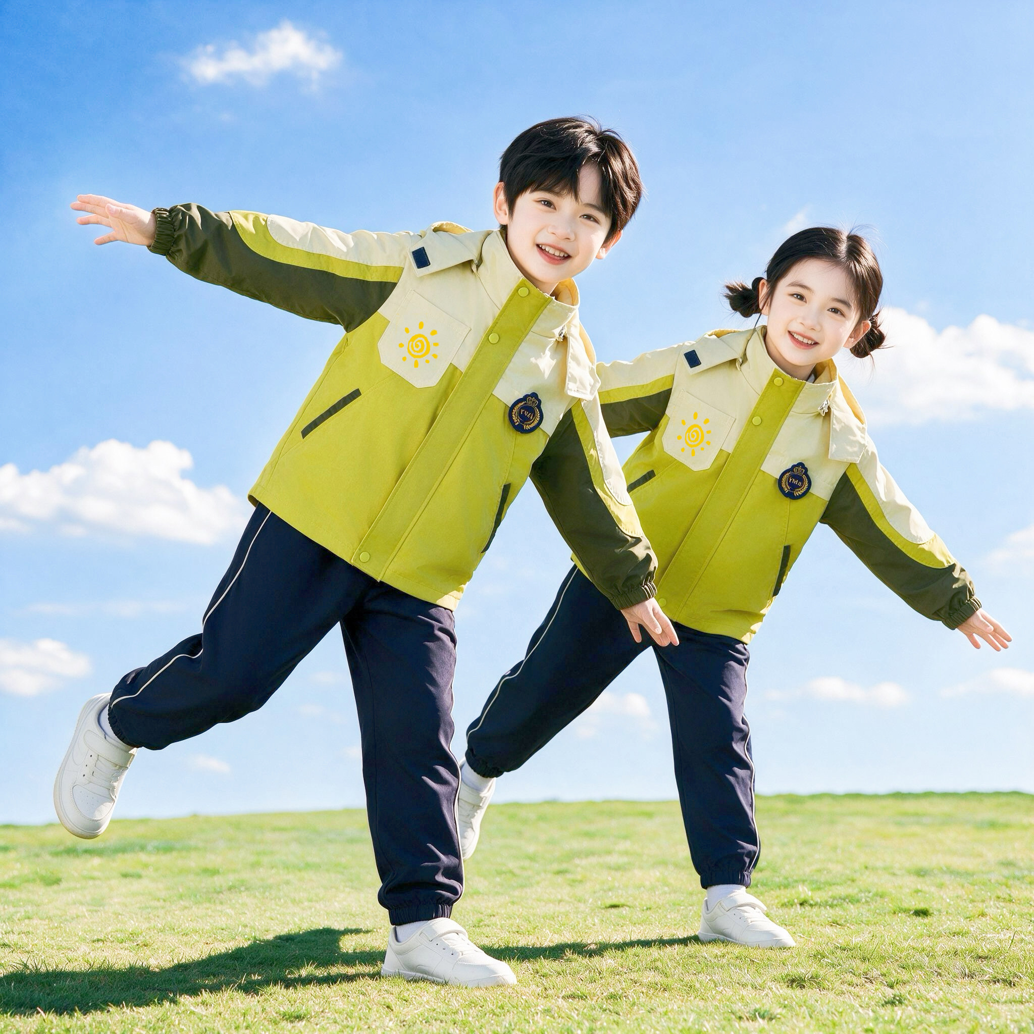 幼儿园小学生秋冬防风冲锋衣三件