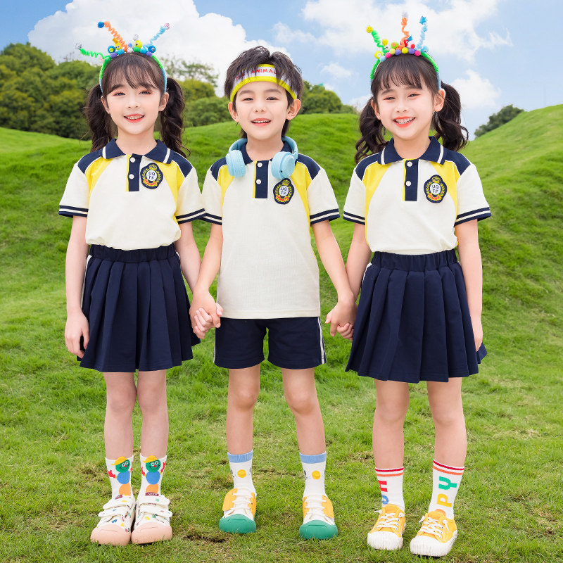 小学生校服大全运动班服幼儿园毕业照园服学院风夏季纯棉套装定制图片