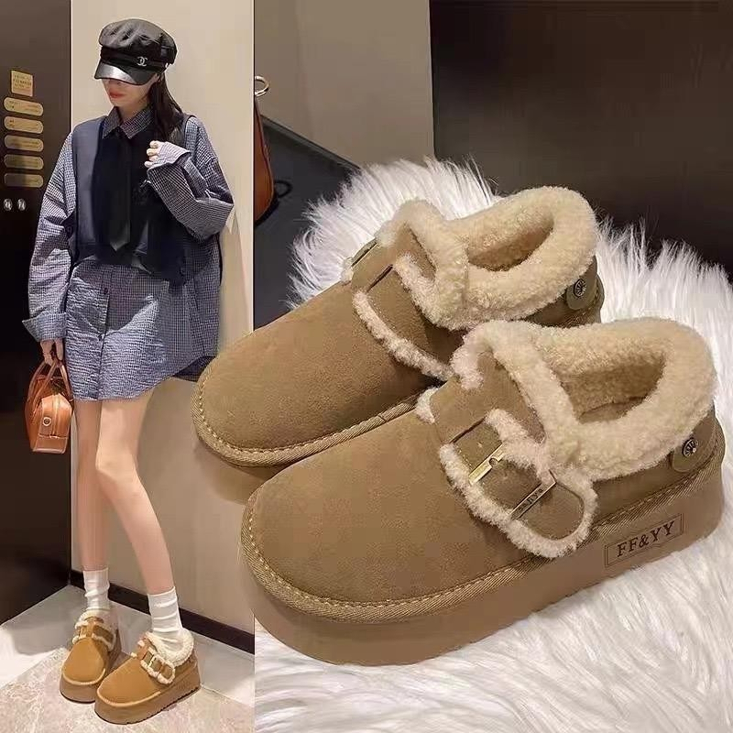 黛诗琪正品爆款加绒保暖雪地靴25