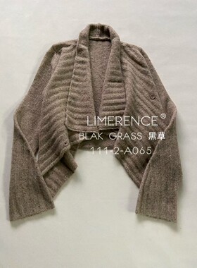 25秋冬 优雅柔软粗螺纹花纱针织开衫 短款外搭