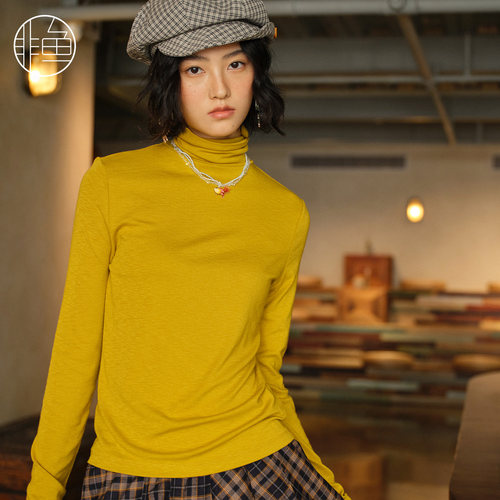 非鱼秋冬修身高领打底T恤女