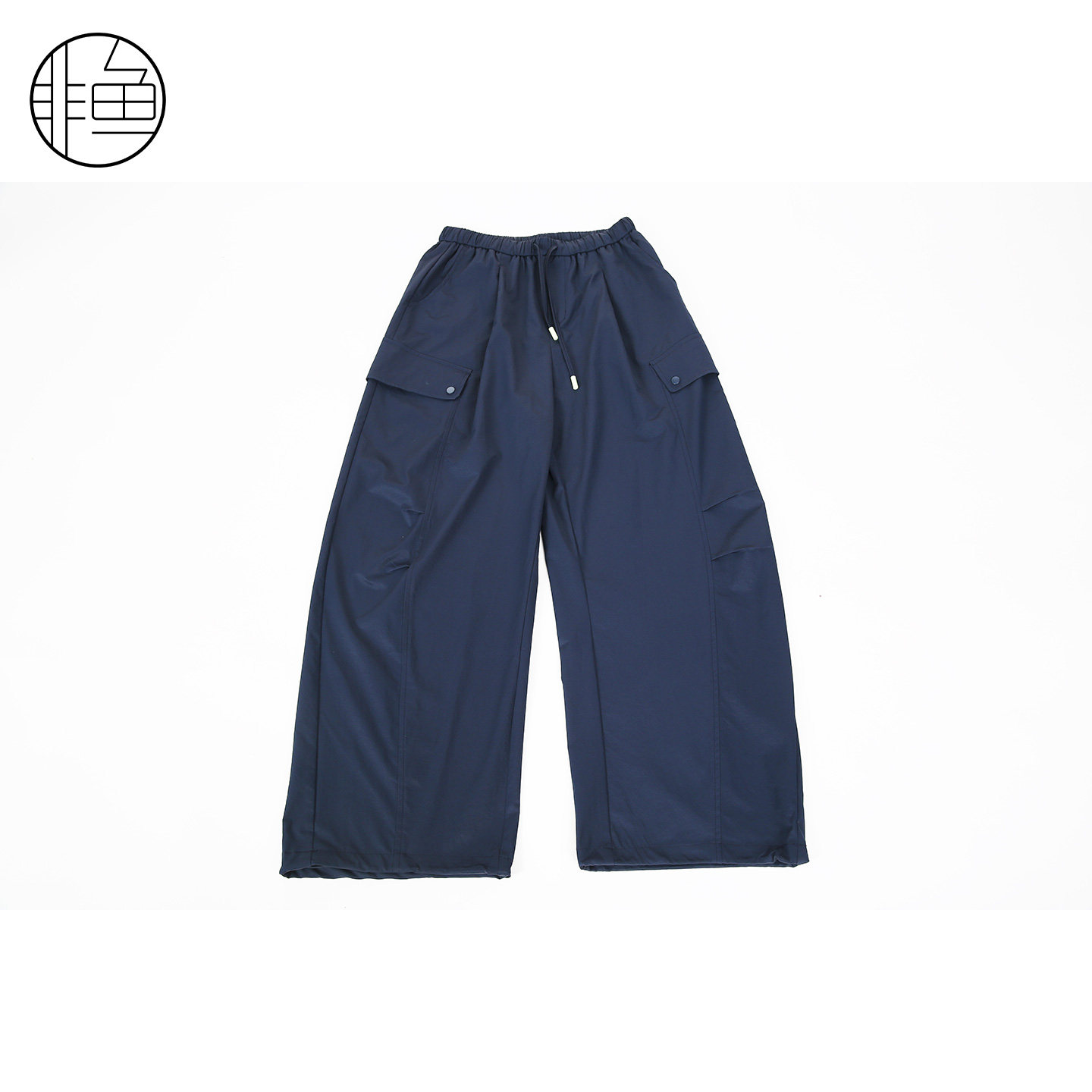 非鱼2026 春季新款工装阔腿裤 抽绳腰头宽松显瘦文艺休闲裤女裤子