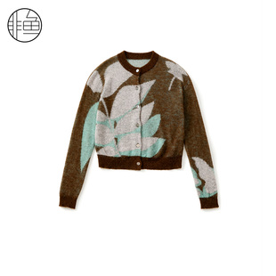 复古气质女开衫 非鱼2025秋装 圆领百搭毛衫 费尔岛毛针织衫 上衣 新款