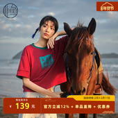 拼接套头上衣个性 时尚 印花T恤衫 非鱼减龄小短款 休闲2024女装