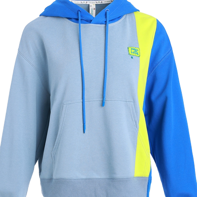 非鱼女装卫衣女2024春季拼接针织印花连帽休闲上衣百搭套头衫