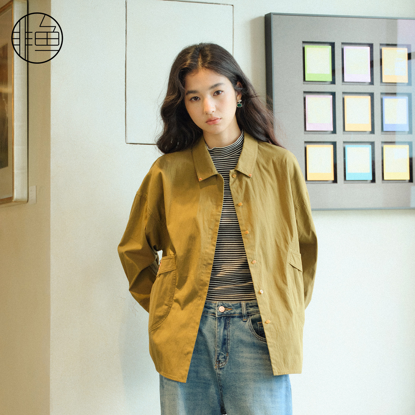 开衫百搭非鱼女上衣廓形复古衬衫