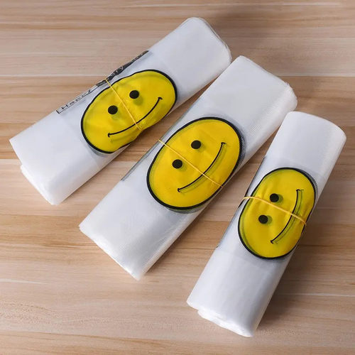 全新料笑脸塑料袋食品级外卖打包方便袋吃一次性手提背心袋大中小