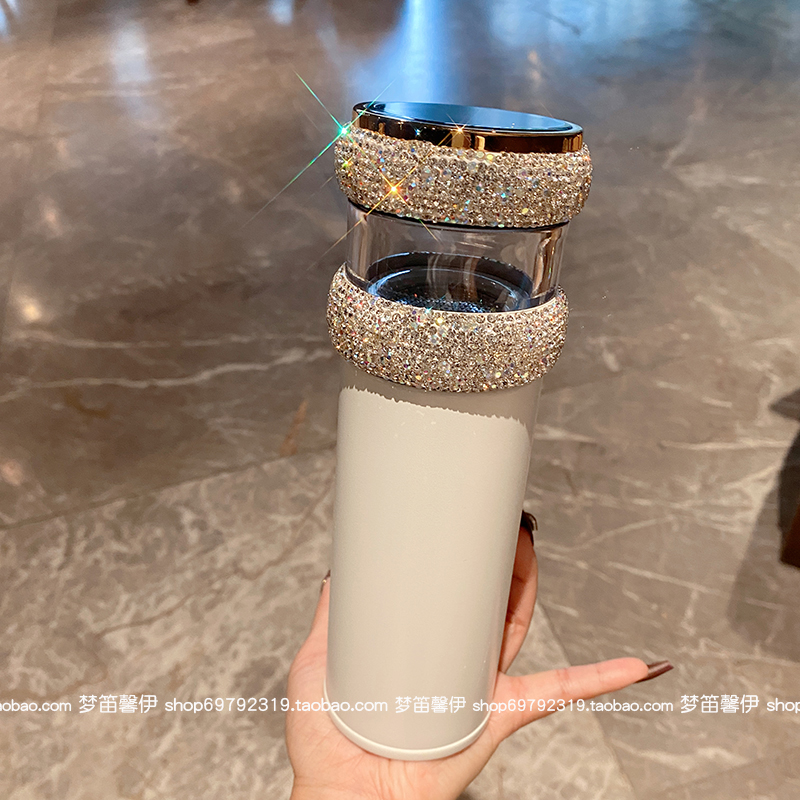 高颜值镶钻时尚不锈钢保温杯