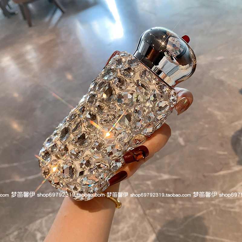 轻奢大钻镶钻保温杯女便携水钻创意个性礼物潮流不锈钢随手杯子新