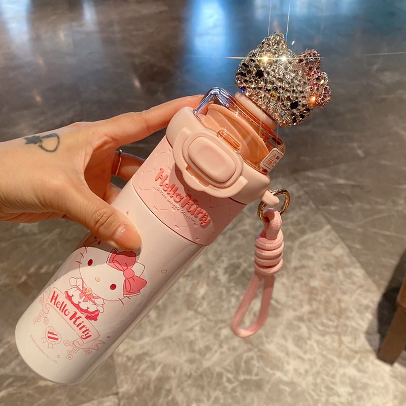 HelloKitty粉色水钻保温杯送礼