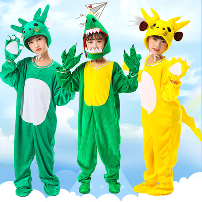 男女头卡通动物演出服小龙人