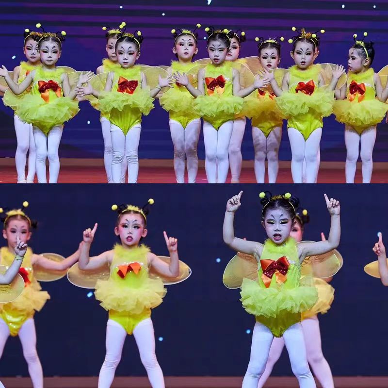 女童可爱动物表演蜜蜂舞蹈服