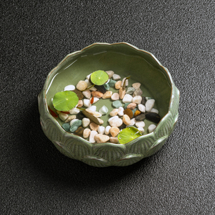 铜钱草水培陶瓷花盆复古金钱草碗莲绿萝大口径拼盘绿植创意个性