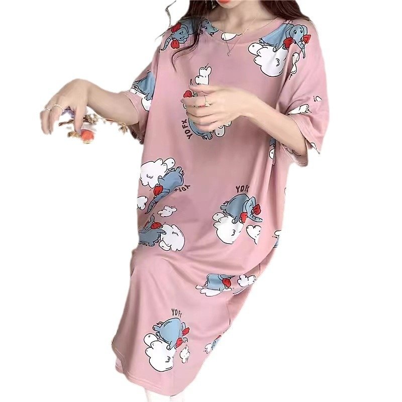 2024新款睡裙女夏季薄款加大码短袖卡通可爱生奶乎乎睡衣夏天,女士内衣/男士内衣/家居服,睡袍/浴袍,淘宝优惠券,粉丝福利购,淘宝优惠卷