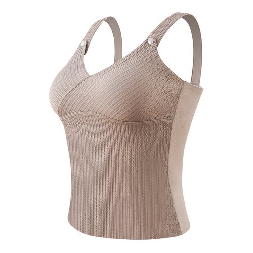 【7a级】三合一可调节孕妇德绒哺乳背心免穿文胸秋冬保暖吊带