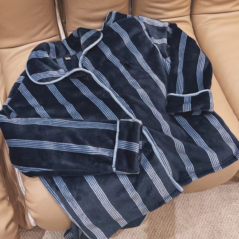 野家同款黑豹法兰绒加厚情侣家居服柔软舒适时髦居家睡衣套装秋冬