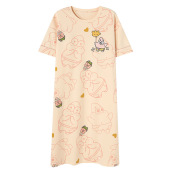 可外穿 睡裙宽松休闲卡通女士家居服加大码 睡衣女带胸垫夏季 短袖