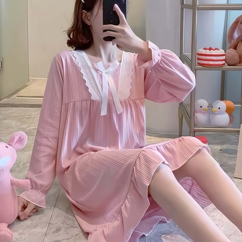 公主风睡裙女士春秋季薄款长袖可爱学生睡衣家居服宽松连衣裙,女士内衣/男士内衣/家居服,睡袍/浴袍,淘宝优惠券,粉丝福利购,淘宝优惠卷