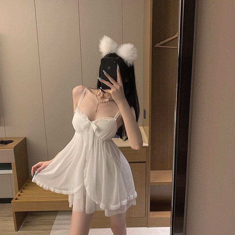 性感吊带睡裙睡衣女薄款宽松家居服2024夏天新款网纱短款连衣裙,女士内衣/男士内衣/家居服,睡袍/浴袍,淘宝优惠券,粉丝福利购,淘宝优惠卷