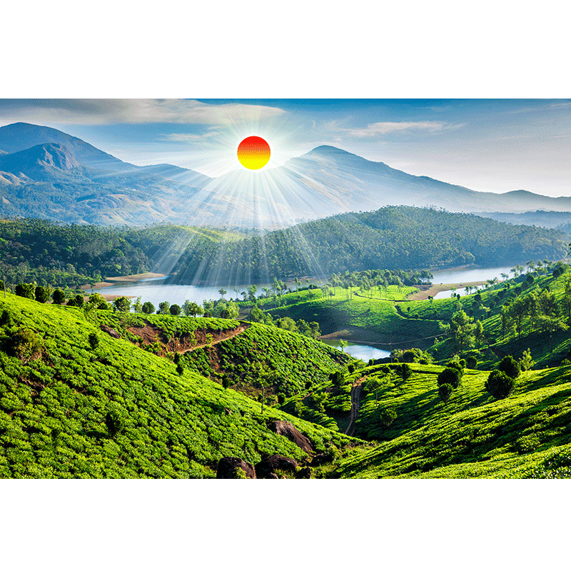 自然风景画旭日东升山水画客厅意境唯美装饰贴画挂画w35,家居饰品,现代装饰画,淘宝优惠券,粉丝福利购,淘宝优惠卷