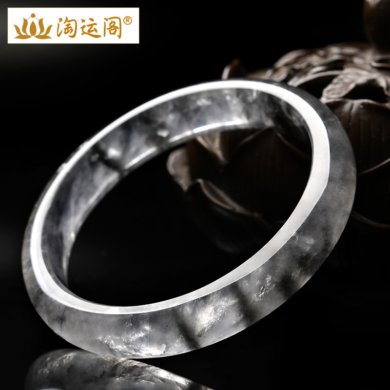 天然银发晶手镯女中年镯子气质饰品送妈妈生日礼物玉镯简约老婆