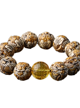 鹿角根付龙珠手串大颗盘玩手把件